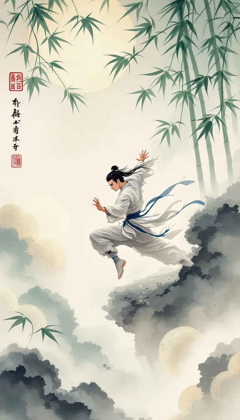 星空电竞羽毛球运动员水墨风格